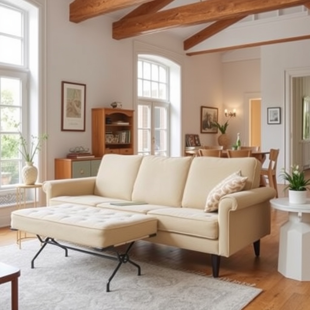 Wersalka PRL rozkładana, sofa kanapa do salonu, pojemnik na pościel