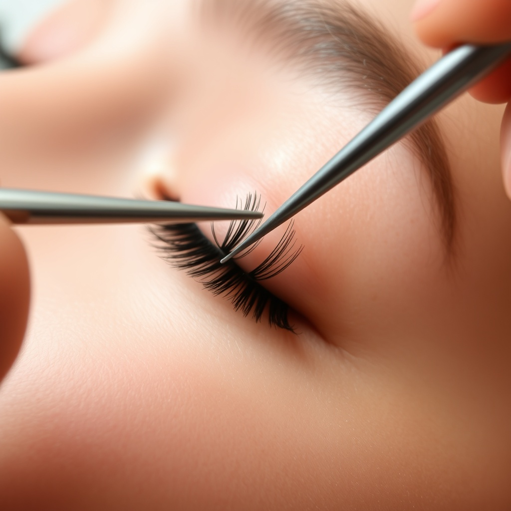 Jak przykleić przykleić sztuczne rzęsy – kępka, lashes, klei – słownik